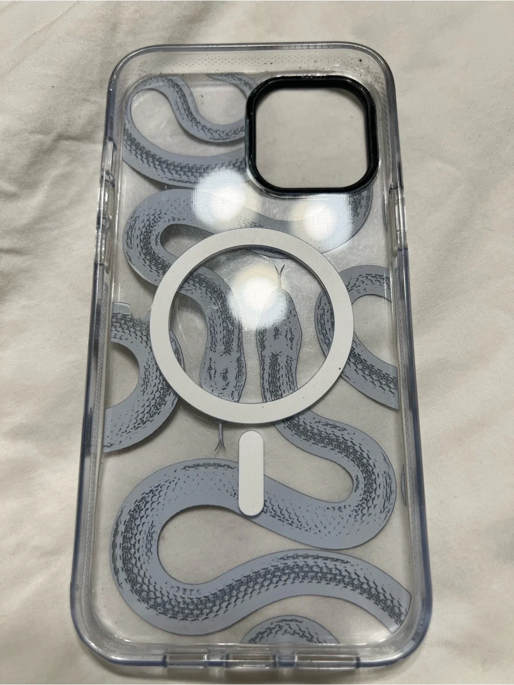 Casetify Clear Impact Case with Black King Snake Motif Graphic